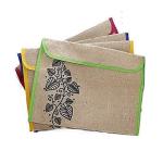 CAMPIO Premium Jute Bag Environment Friendly File Folder, Container for Papers, Stationery, Multicolor (Pack of 4)