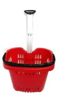 Bigapple BA-Basket56L Heavy Weight King Shopping Basket with Wheels and Aluminium Handle, 56L Capacity (Red)
