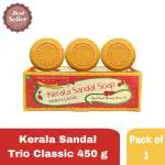 Kerala Sandal Trio Classic with Virgin Sandalwood Oil - pack of 1 -150g X 3nos