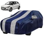 Auto Hub Car Cover Compatible Hyundai Elite i20 with Mirror Pocket, Water Resistant, Triple Stitched, Elite i20 Car Cover- Navy Silver