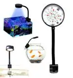 COLOURFUL - Nano Aquarium Lamp 2.5W | 3 Mode Color Change | 360 Degree Flexible to Adjust Light | Wired Controller | Salt & Fresh Water Small Clip Light for Fish Tank | N Series (Black, Set of 1)