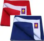 naughty baby Fleece Baby Bed Protecting Mat Combo (Royal Blue, Red, Medium)