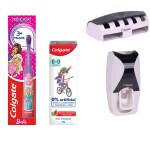Barbie Battery Toothbrush for kids+Kids Anticavity Toothpaste 6-9 Years 80g+wall mount toothpaste dispenser
