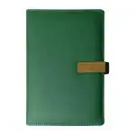 Giftana Leather Notebook Diary with Magnetic Overlap Lock for Office Personal Daily Planner Notebook Diaries, A5 Size, 192 Pages, Diary Gift for Men and Women, Corporate Gifts for Employee - Green