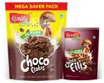 Kwality Choco Flakes 1 Kg Pouch and Kwality Choco Fills 90g Combo Pack of 2