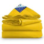 TUFFPAULIN Plastic 18Ft X 15Ft 150 Gsm Yellow Heavy Duty Tarpaulin Tirpal Tadpatri Tharpai Thadika,Extra Strong,Eyelets,Uv Resistant,100Percentage Waterproof Virgin,6 Layer Mlcl 3D Rib Technology,1 No.