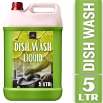 BLISS & BLUSH Dishwash Liquid 5 Liter Green Leaves No Residue, Grease Cleaner For All Utensils