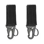 Optifit 2Pcs Tactical Keychain For Belt, Backpack, Camping Gear Gadget, Portable Accessory Holder With Quick Release Buckle For Gloves, Keys, Survival Kit, Rope, Belt Keepers With Tactical Gear Clip