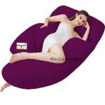 Angel Mommy Premium Full G-Shaped Body Pillow Microfibre Solid Pregnancy Pillow Pack of 1 (Wine)