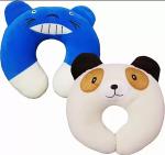 My New Born Polyester Fibre U Shape Pillow Feeding/Nursing Pillow Pack of 2 (Blue - Cream)