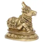 ARTVARKO Decorative Soild Brass Sitting Nandi Cow Statue - 3 inch