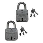 KI SHIELD Square PAD Lock 50MM (ATOOT) || (7 Levers, 3 Keys) || | (Silver Chrome Plated Color) Stainless Steel Body | Hardened Shackle | || Keyed Padlocks Hasps Padlocks(Pack of 2)hard locker || Security locker.