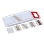 MAPPERZ 6 in 1 Grater and Slicer with Stainless Steel Blade Food Processor for Vegetables (Plastic)