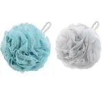 Majestique Bath Loofah Shower Sponge Loofahs Balls 60g/PCS for Body Wash Bathroom Men Women- Set of 2 Sponges Body Scrubber for Women