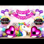 Sv Traders Birthday Decoration 105 Pcs-Pink Bunting Banner 13+Multi Foil XXL 28 Inches