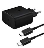 eKus New 45W PD Travel Adapter Charger Combo Compatible With Galaxy Tab S8,S8+m, S22 Plus, Galaxy S22 Ultra, Note8, Note 9, Note 10, Note 10+, Note 20 5G, Note20 Ultra 5G, A20, A50, A02,A12, A32 5G, Tab S8,S8+,Tab S8,S8+ (Black)