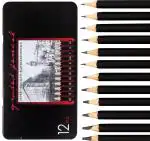 Corslet 12 Pieces Professional Drawing Sketching Pencil Art Drawing Graphite Pencil Set