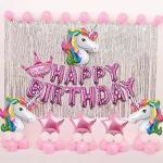 ARYAN BALLOON Unicorn Birthday Decorations Kit (Set Of 72) l Birthday Decoration l Party Decoration l Home Décor l Interior l Happy Birthday l Anniversary l Decorative Kit l Balloons Decoration Kit l Banner