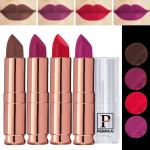 PERPAA Antique Velvet Stick Lipstick, Enreached with Jojoba Oil, Shea Butter Pack of 4 Lipsticks, Shade-Cherry Red,Red,Magenta,Brown