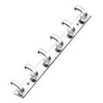 Rawk Stainless Steel Classic 6 Pin Bathroom Cloth Hooks Hanger Wall Bedroom Bathroom Robe Hooks Rail for Hanging Keys, Cloth Hook Hanger Wall Mounted Hook Rail,Wall Hanger,Khunti - (6-Pin , Set of 1)