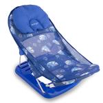 BUMTUM Baby Bather For Babies 0-12 Months | Anti-Slip Bathing Chair | 3-Position Adjustable, Foldable & Compact, Washable Soft Mesh, Large Seat & Foot Rest(Shark Print)