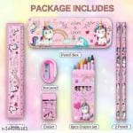 KHILONEWALA Any one Unicorn Trendy Pencil Case Pink/ Yellow as per Colour Availability