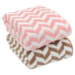 PatPug Ultra Soft Microfiber Coral Towel for Bath Set of 2| 140x70 cm| Large Bath Towel| Highly Absorbent| Quick Drying| Super Soft, Durable| Towel for Men, Women & Kids (Brown and Pink)