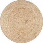 BUNAII Beautiful Home Beige Jute Area Rug (90 cm, X 90 cm, Circle)