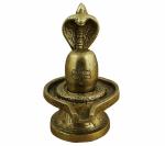 Idol Collections Gold Brass Lord Shiva Lingam Sculpture Handmade Statue Hinduism Idol Art, 3 X 2.5 0.5 Inch