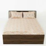 Wakefit Bedsheet for Single Bed, Single Bedsheet Cotton, Fitted Bedsheets Single Bed, Single Bedsheet, 200 TC 100% Cotton with 1 Pillow Cover (Elastic Fitted Sheet 72x35: Sunrise)