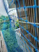 Vahi Pigeon Bird Control Net/Anti Bird Nylon Knotted UV Stabilized Net 25mm Hole with Tying Corner Ropes Sample Installation Kit - 7 Ft X 11 Ft (213.36cm X 335.28cm) Blue Colour