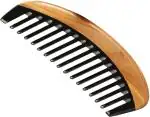 Ginni Marketing Wooden Wide Tooth Buffalo Horn Comb for Men & Women