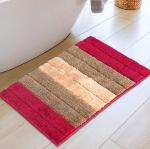 Weave Arts Luxurious & Super Soft Modern Striped Microfiber Bathmat for Floor, Non Slip Mat for Bathroom 40x60 Cms, Beige