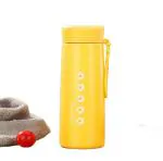 Welour Glass Yellow Daisy Cup Bottle Tumbler Creative Leakproof Water Cup - 400 Ml