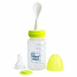 Mee Mee Baby Feeding Bottle with Spoon| BPA Free| Easy to Squeeze Bottle| Storage Friendly| Multifunctional Anti-Colic Feeding Bottle with Spoon|0 Months to 3 Years Baby/Kids 250ml Capacity(Green)