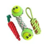 PSK Pet Mart Dogs Cleaning Chewing Biting Knotted (Combo Of 3)