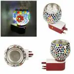 Homeleven 3 in1 Electric Camphor Diffuser Ceramic Kapoor Dani Night Lamp Aroma Oil Burner Multiprint