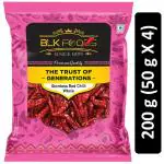 BLK Foods Select 200g Stemless Red Chilli Whole (Hot / Teekhi / Tadka Mirch) (4 X 50g)
