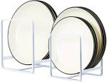appeasy White Metal Plate Dish Organizer Holder Rack Stand