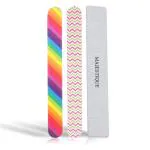 Majestique Double Sides Colorful Nail Filer Set, Washable & Reusable for Perfectly Shaped and Smooth Nails - Color May Vary