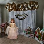 Specialyou.in Brown and White Theme Birthday Decoration Items for Boys with Sheer Net Curtains, String LED Lights, Brown and White color Balloons and Black HBD Banner for Perfect Background- Set of 69pcs