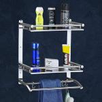 Plantex Silver Stainless Steel Bathroom Shelf