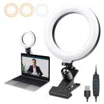 Eyuvaa 6 Inch Led Ring Light With Clamp Clip Mount And 3 Colour Mode For Laptop, Table