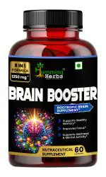 Humming Herbs Brain Booster Supplement - 8 in 1 Formula with GABA, Bacopa, Lion's Mane - Boost Concentration, Memory, Focus, & Mental Clarity - 60 Veg Capsules