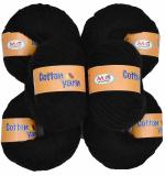 M.G Enterprise wool, Cotton Yarn Black Pack of 10 pc 25 gm each