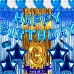 AT PRESENTS 3RD / THIRD Balloons Party Decoration Items Kit Balloon For Boys And Girls Blue (Pack of 73) . Get perfect combination of decor for your once in lifetime Memory
