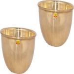 Shivshakti Arts Heavy Gauge Pure Brass Pyala Bowl | Katori Serving Bowl(Vol-500 ML)Set of 2 Pcs. Brass Serving Bowl (Gold, Pack of 2)