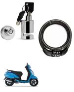 QiisX Heavy Duty Disc Brake Lock Anti Theft Security Lock with Helmet Lock Premium Black Heavy Number Lock for TVS Jupiter