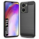 Fashionury Back Cover Case for Vivo Y16 | Rugged Armor Hybrid Protection Shockproof Bumper | Ultimate Rubber TPU Stylish Back Case Cover for Vivo Y16 (Black) (Black)