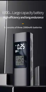 Wireless Smart Digital Air Pump With Portable Air Compressor, 140PSI Cordless Tire Inflator for Car Tires, 6000mAh Battery Smart Motorcycle Electric Air Pump LED Light Rechargeable